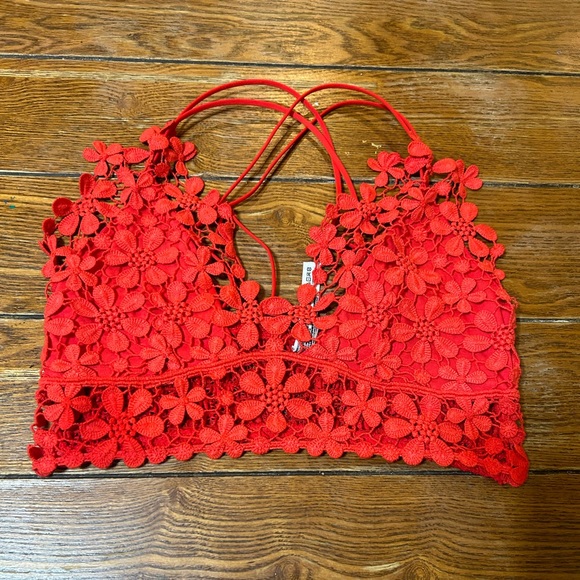 Free People Other - Intimately Free People Women's Miss Dazie Bralette Red Size S Solid